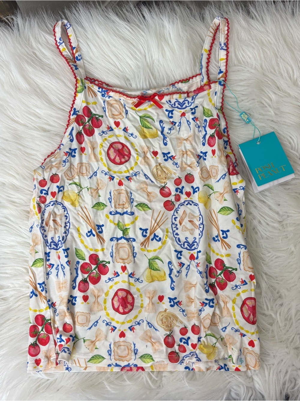 Posh Peanut Poppy & Peony Fruit Print Tank Top Size 10Y-12Y